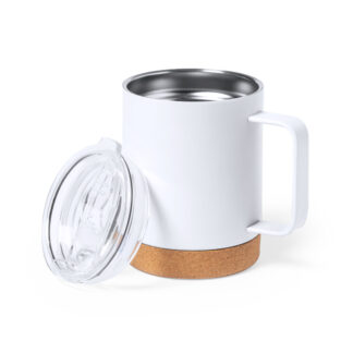 Taza térmica Wifly de acero inoxidable con detalle en corcho