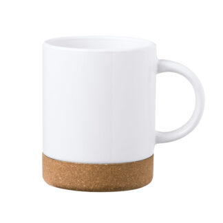 Taza sublimable Nala de cerámica con detalle en corcho