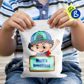 Bolsa personalizada para llevar la muda, desayuno o las cositas del peque a la escuela infantil.